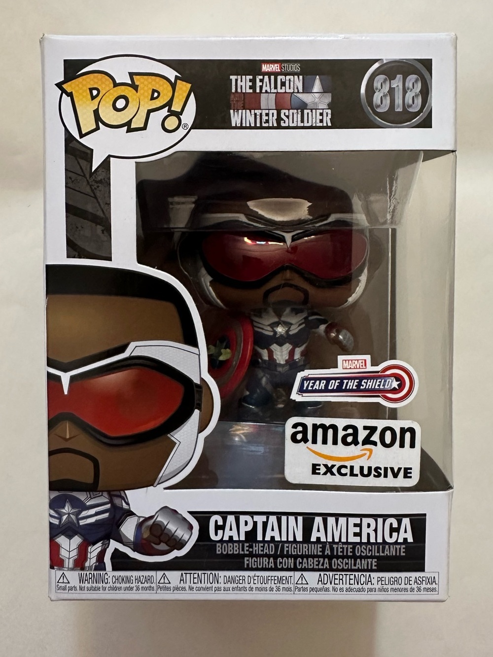 FATWS Captain America Sam Funko Pop 818 Marvel Year of the Shield Figurine